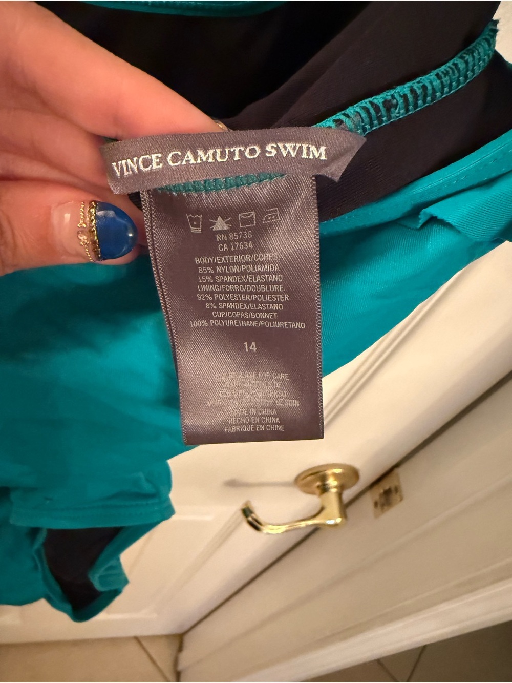 Teal Ruffle One-Piece Swimsuit - Picture 2 of 3